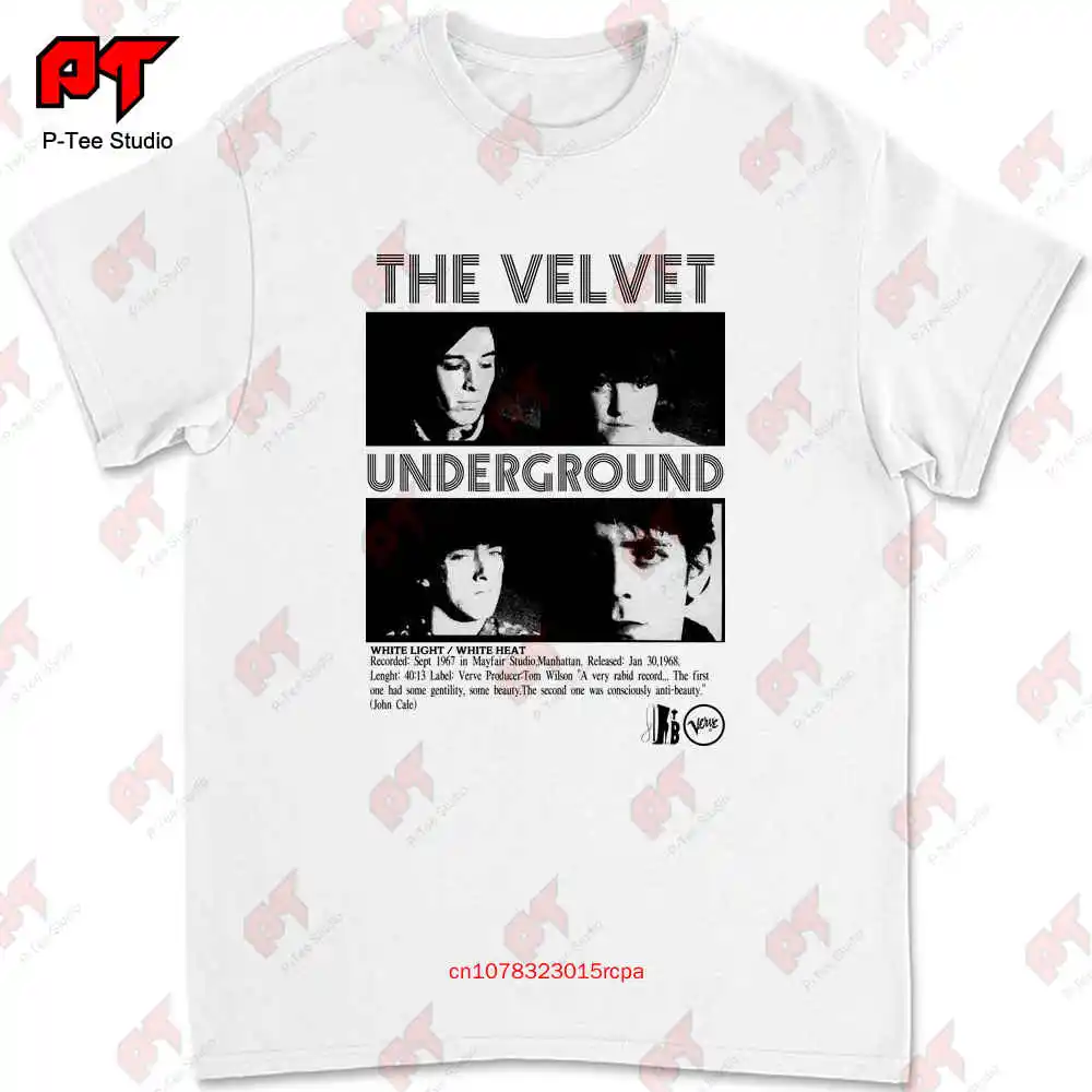 T-Shirt The Velvet EDF, Lou Reed, Roxy Music, John Cale, The Stooges, Andy Warhol, OG2O