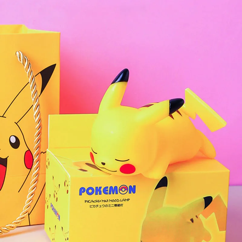 Luz de noche de Pokémon Pikachu, lámpara de mesita de noche de Pikachu, juguete brillante para niños, regalo de cumpleaños y Navidad