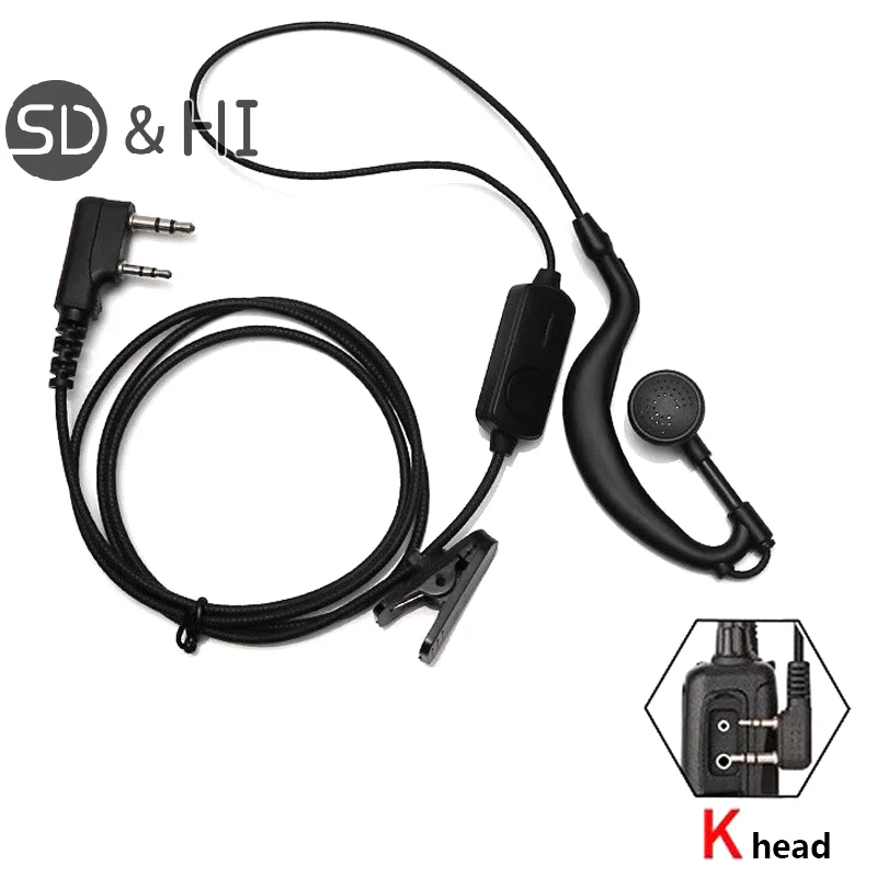 Simple Walkie Talkie Headset Earphone K-Plug Wired Two Way Ham Radio Earpiece For Baofeng BF-888S UV5R Walkie-Talkie Accessories