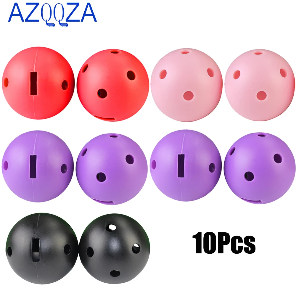 

10Pcs Golf Training Balls 1.7inch PE Plastic Hollow Golf Balls Colored Golf Balls for Swing Practice Driving Range Home Indoor