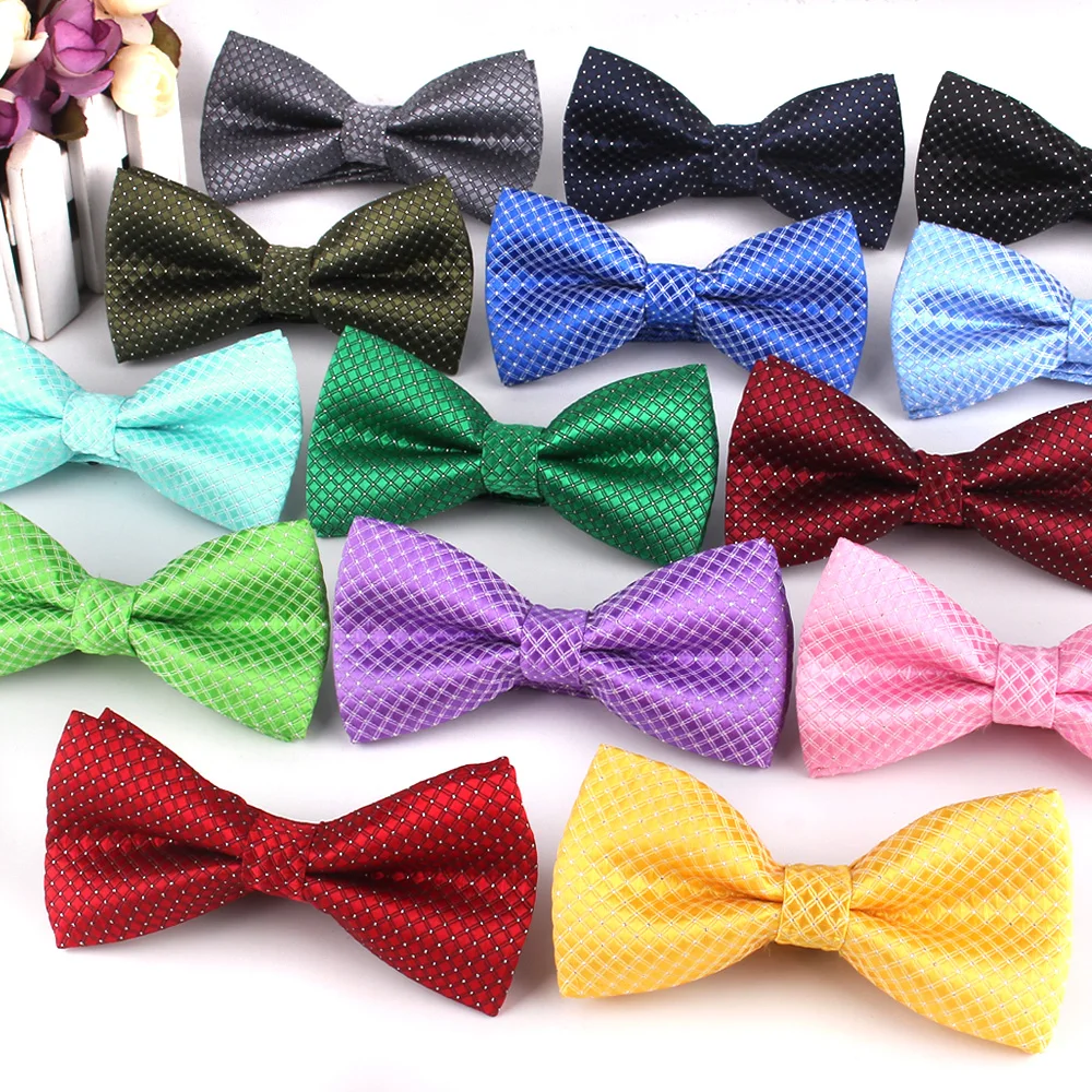 Small Plaid Bow tie For Groom Fashion Bow ties For Men Women Shirt Bow knot Adjustable Adult Bowties Cravat Groomsmen Bowtie