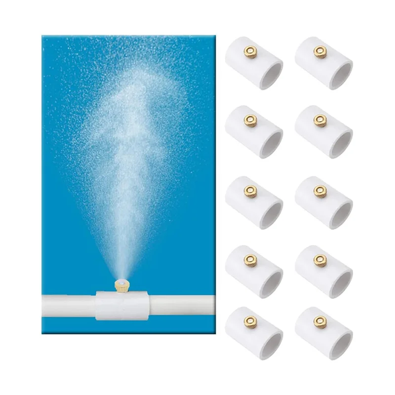 

【Party-Decoration】20Pcs 1/2 Inch PVC Mist Nozzle Misting System For Patio Outdoor Mister Coupling PVC Split Section With Mist No
