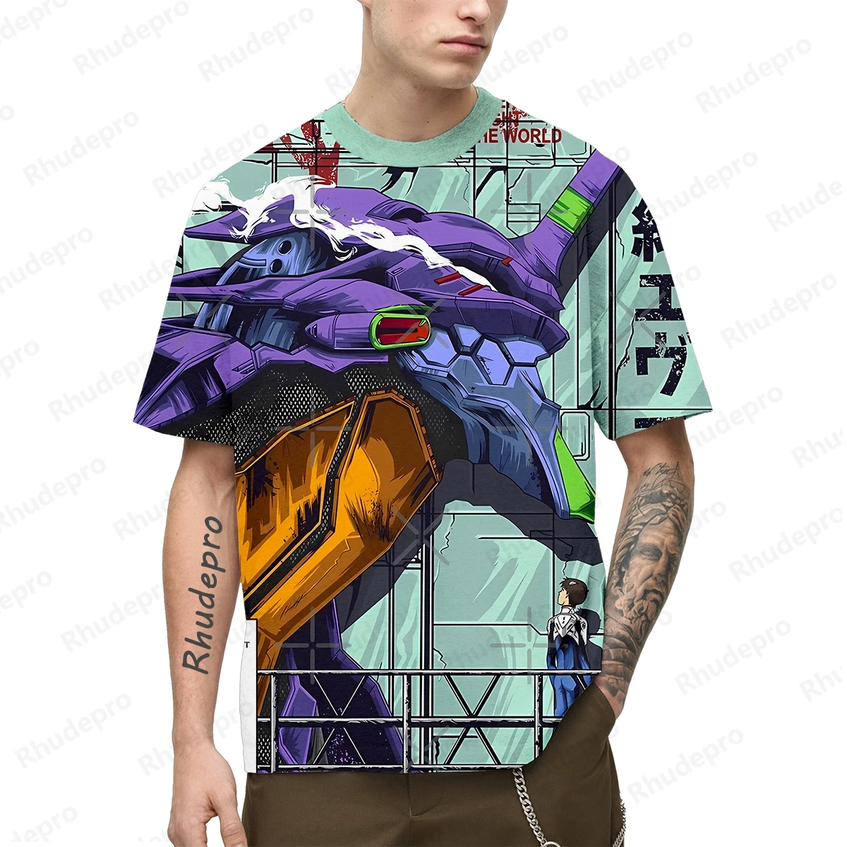 Мужская футболка с принтом аниме Neon Genesis Evangelion, Детские принадлежности, 100-5XL, новая модная уличная одежда в стиле хип-хоп, 2024