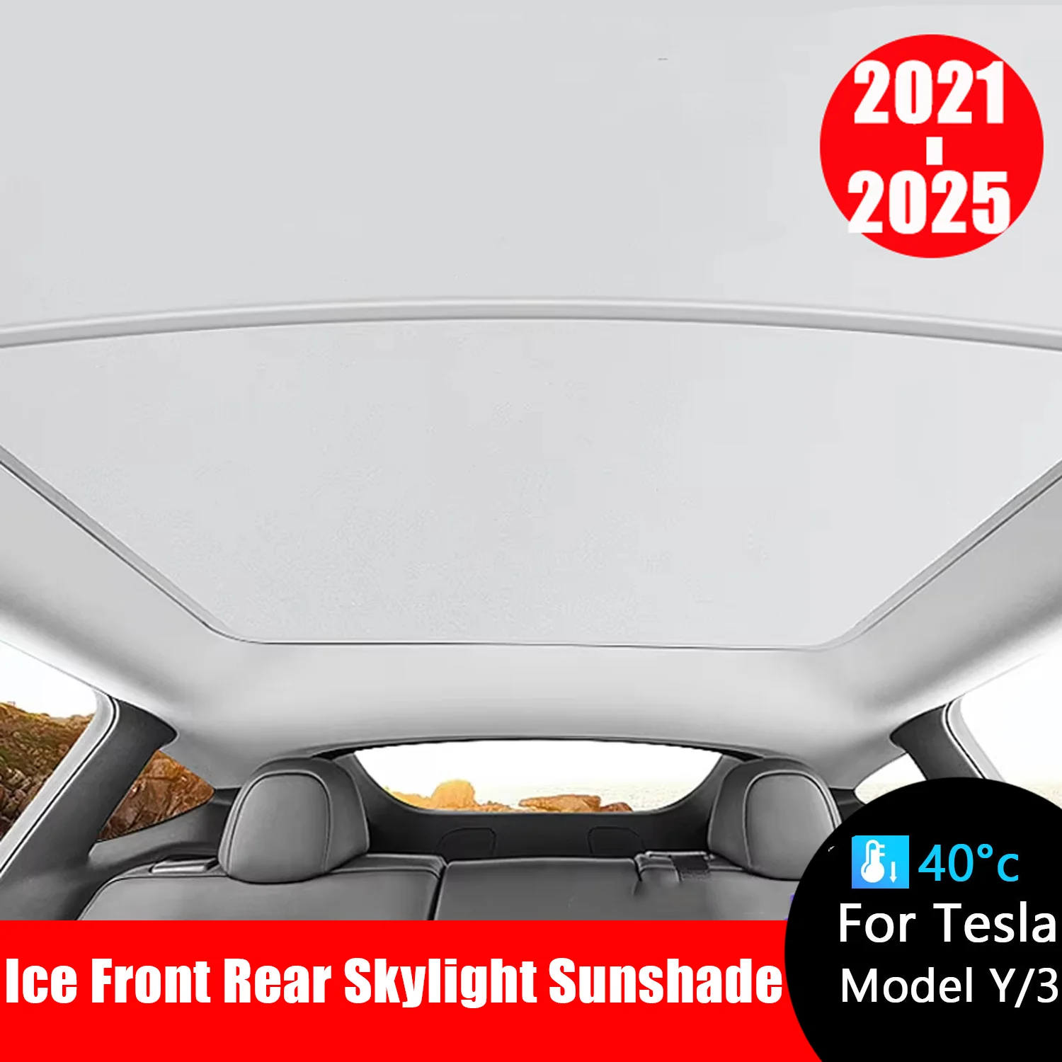 

For Tesla Model 3 Y 2021-2025 New Upgrade Ice Cloth Buckle Sun Shades Glass Roof Sunshade Front Rear Sunroof Skylight