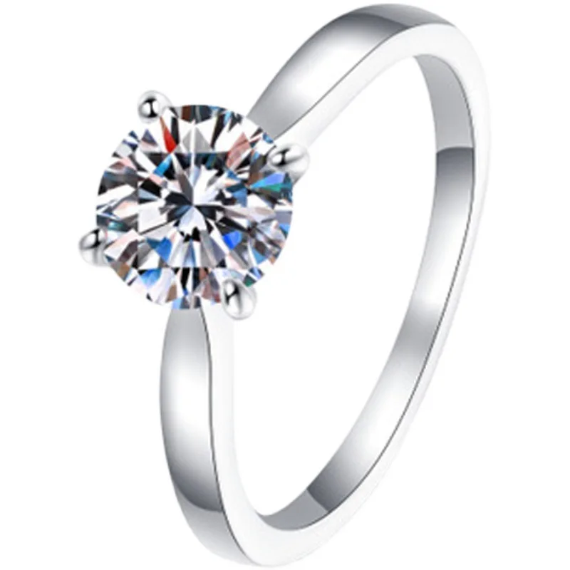 Four-Prong D-color Ring 1ct Moissanite Women's PT950 Platinum - Low-key luxury jewelry, stunning accessory for office days