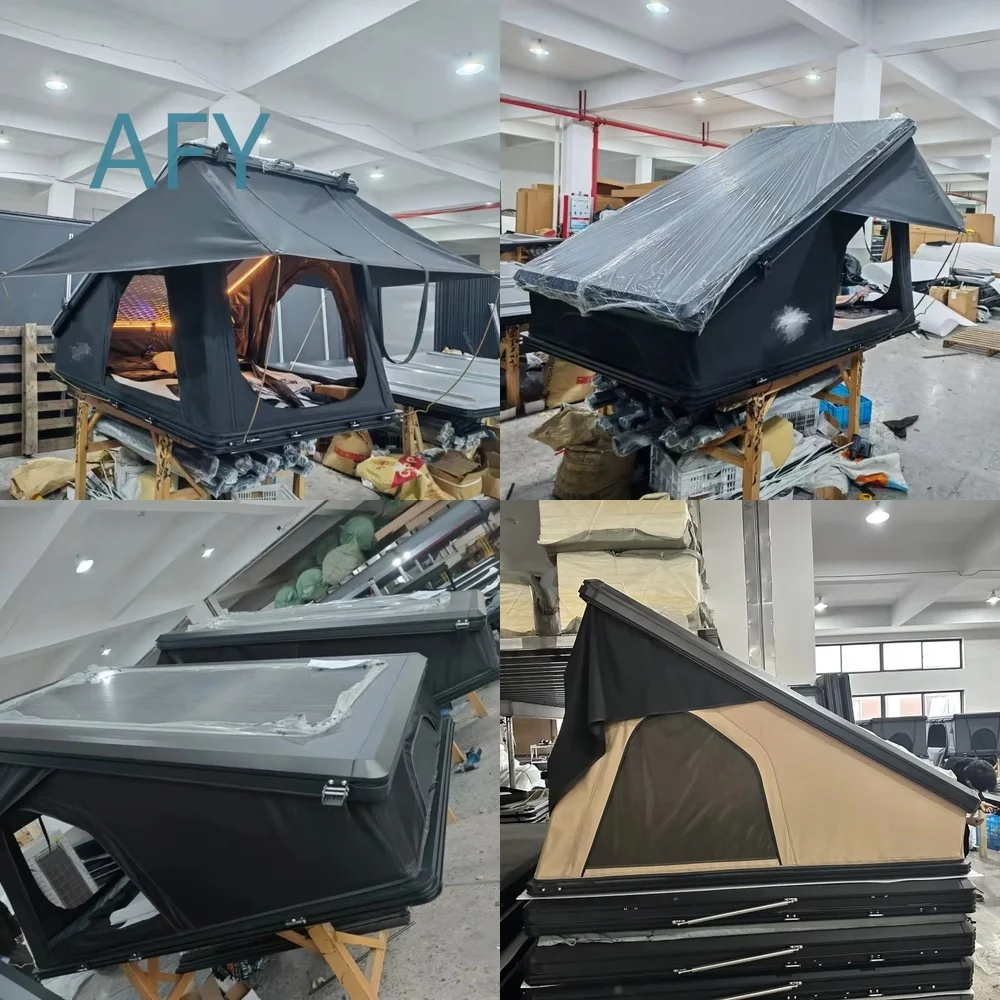 High-End Aluminum Triangular Roof Tent for DrunkenXp Flip Roof Tent 145cm Wide Heavy Duty Rooftop Tent for SUV Truck Van