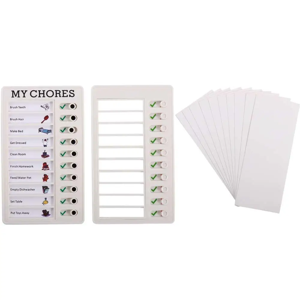 Office Accessories Stationary Children's Self-discipline Punch Card Chore Chart Memo Plastic Board Student Message Checklist