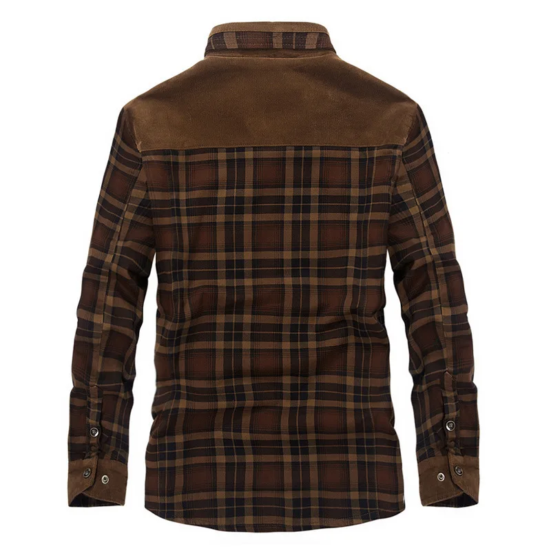 Brand Shirt Men Casual Shirts Camisa Masculina Fleece Thick Warm Shirts Men Plaid Shirt Men Dropshipping M-3XL13136