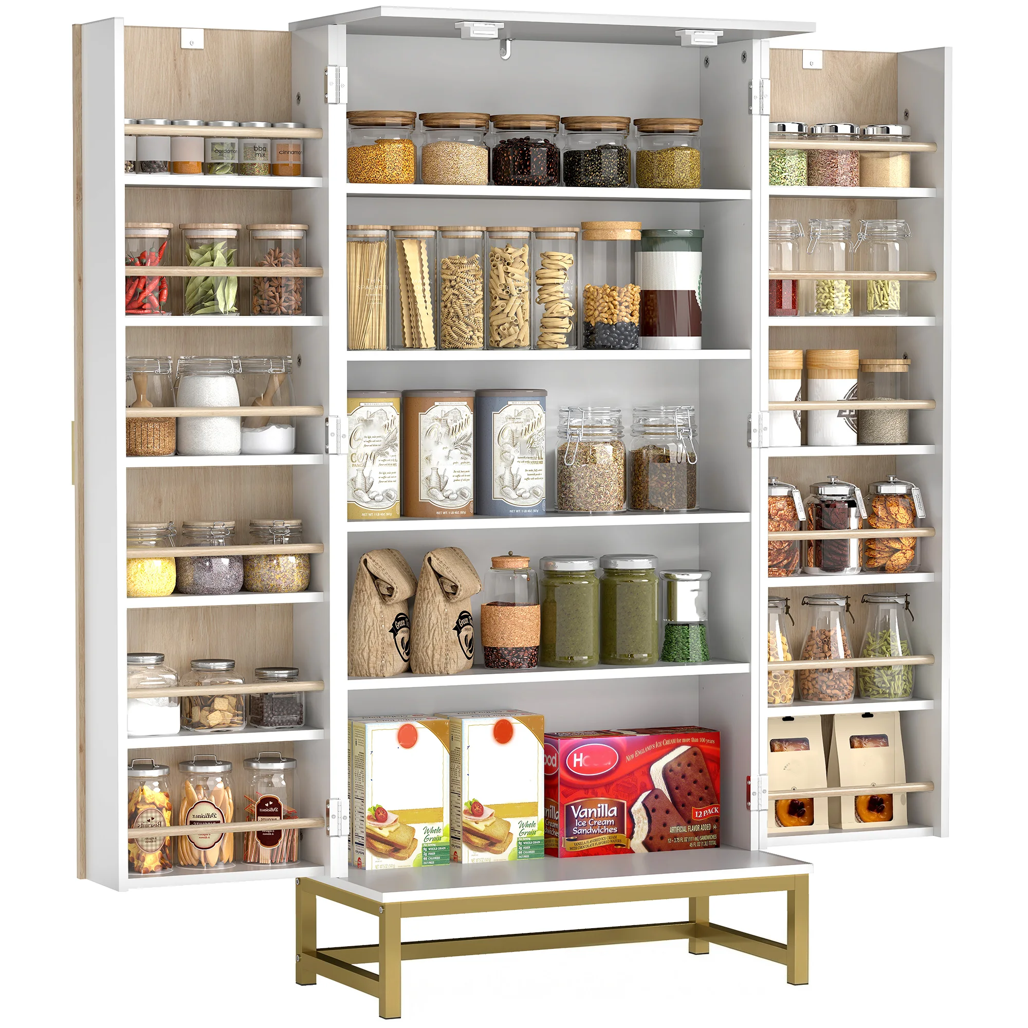 HOMCOM Armario Despensa Cocina con 2