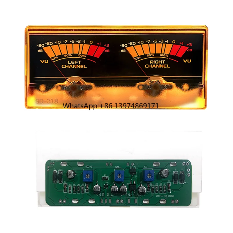 Dual Pin High Aesthetic VU Level Meter, Amplifier, Post Stage Driver, DB Level, Sound Pressure Power Meter, Backlight 6-12V