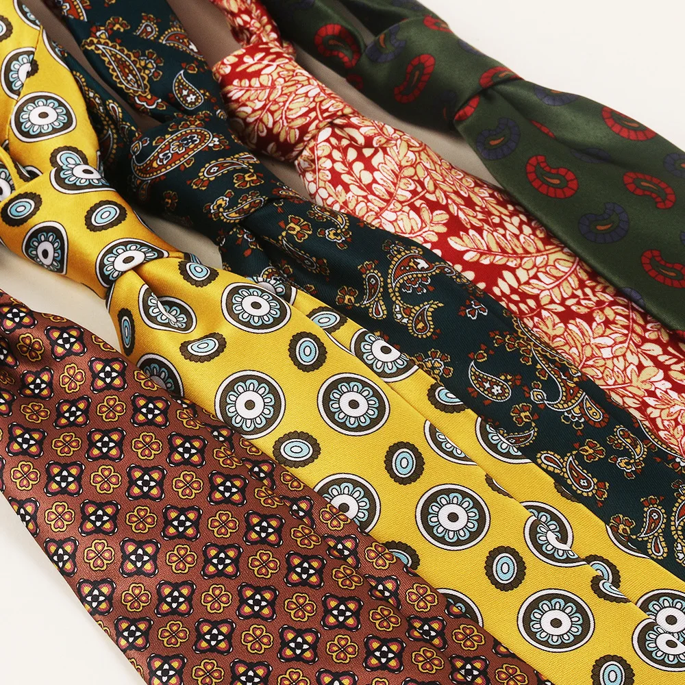 9cm England Style Wide Necktie for Mens Classic Neck Ties For Man Polyester Floral Formal Suit  Wedding Cravat Accessories