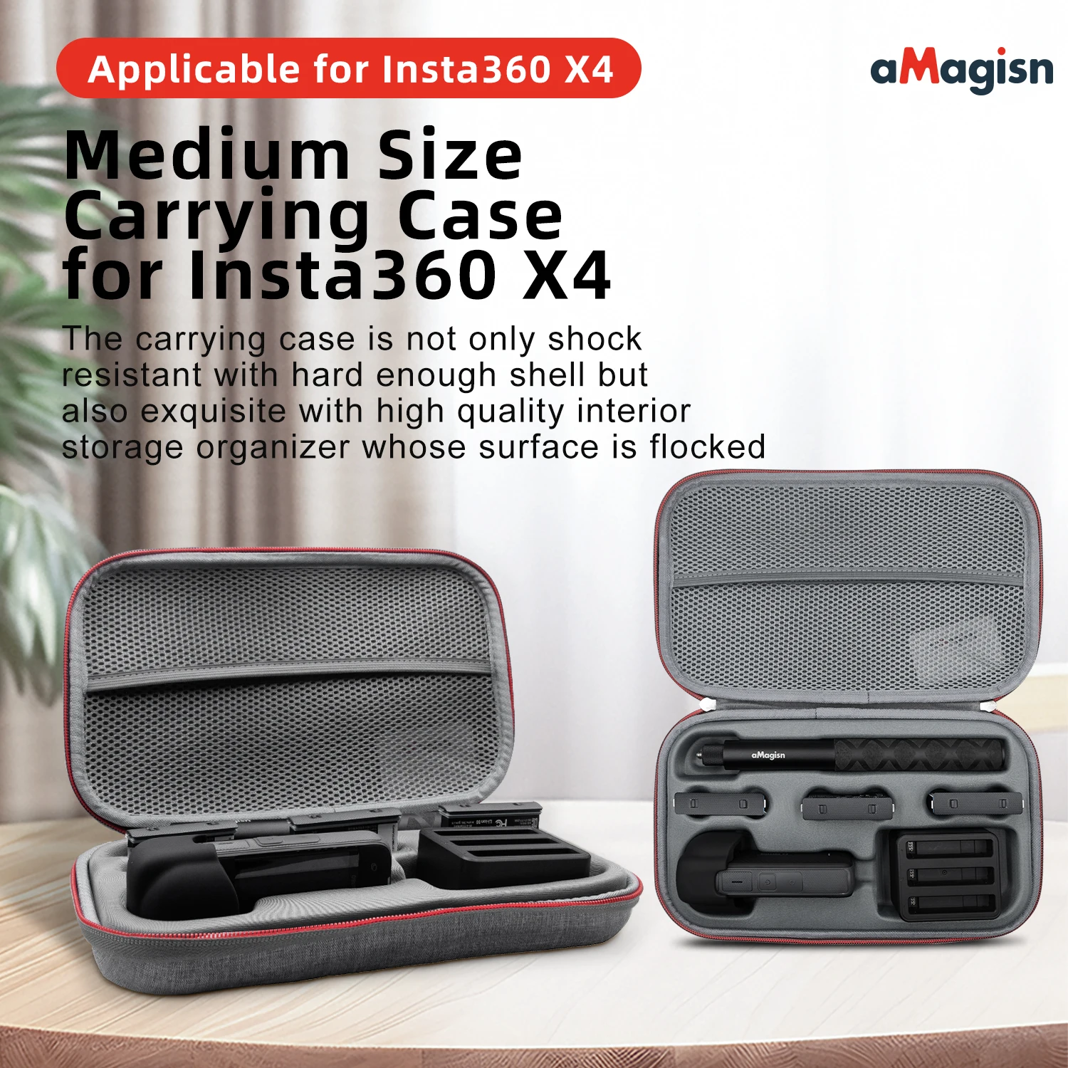 AMAGISN For Insta360 X4 Carry Case Small Medium Hardshell Storage Bag For Insta 360 X4 Accessory