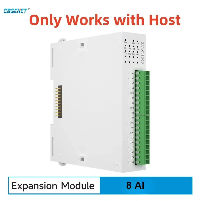 8AI Expansion Remote IO Module RS485 Ethernet CDSENET GXAXX0800 Analog Switch Acquisition Modbus TCP RTU Works with Host