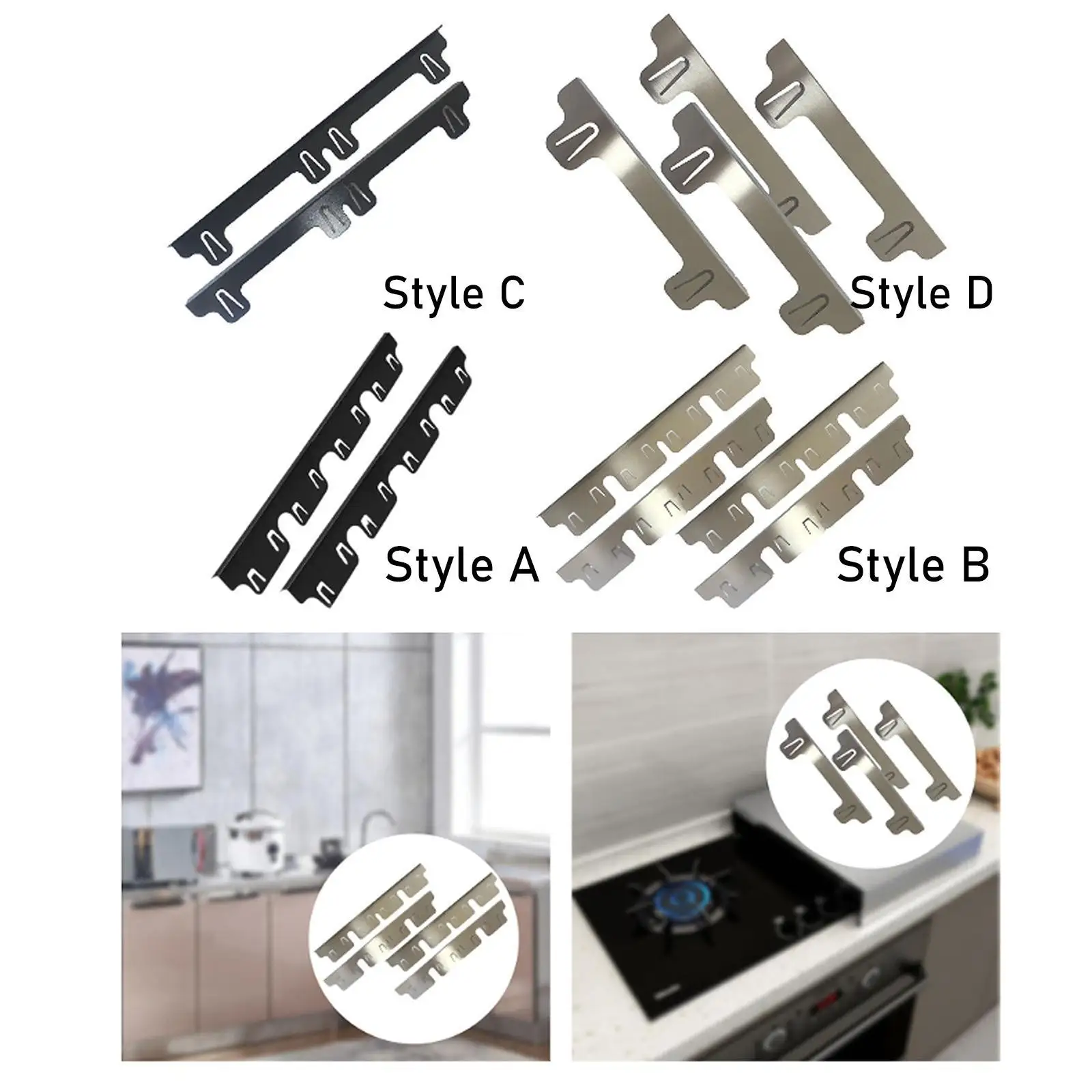4 Pieces Stainless Steel Stove Gap Cover Easy to Clean Range Trim Kits Easy to Install Furnaces Gaps Cover for Countertop Stove