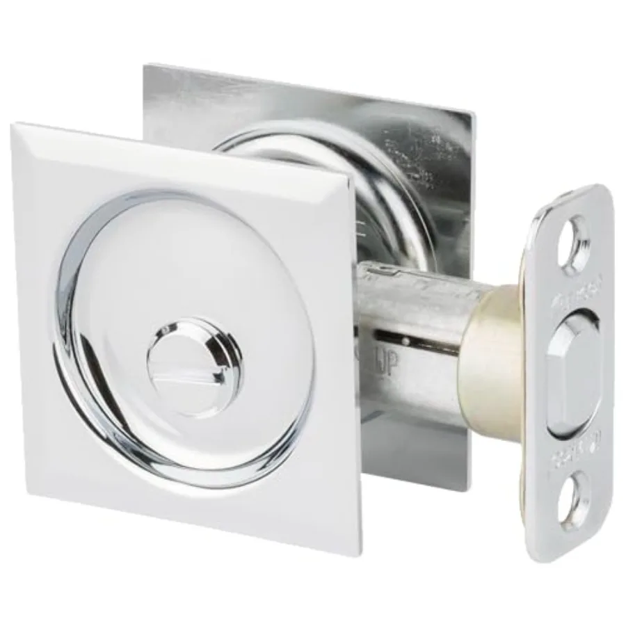 

Pocket Door Deadbolt Lock, Exterior UnKeyed Closet Pantry Pull Door, with Microban Protection