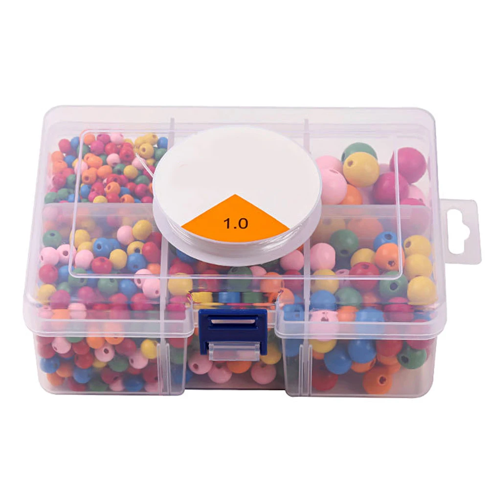 

Colorful Wood Bead DIY Spacer Beads Lovely Wooden Kit Multi sized Decoration Perforated Full Particles Mixed Craft Home Party
