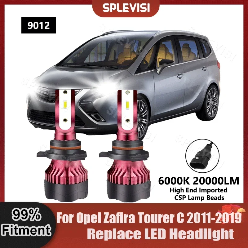 Replace 6000K LED Headlight Bulbs CSP Chips For Opel Zafira Tourer C 2011 2012 2013 2014 2015 2016 2017 2018 2019 Car Light