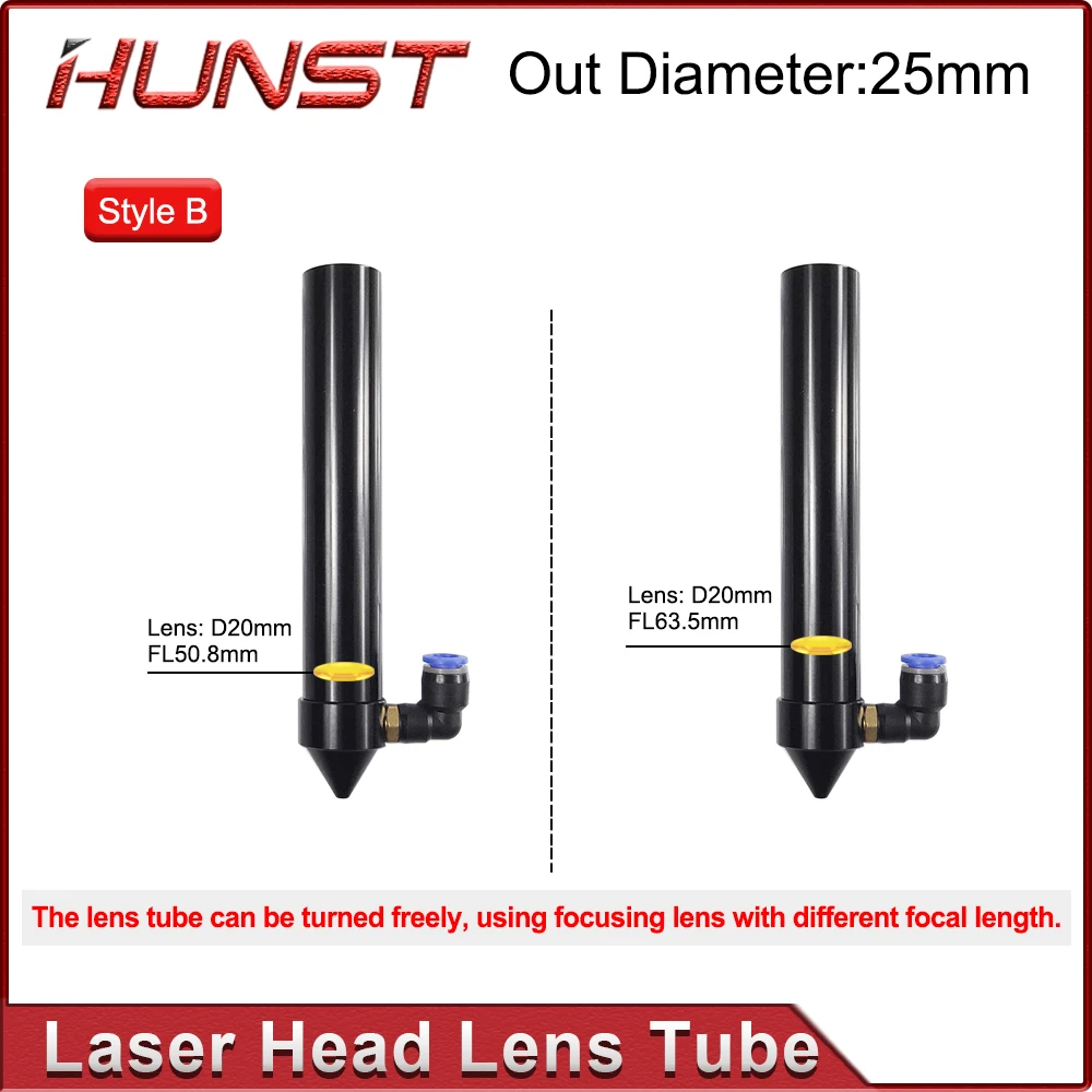 Imagem -03 - Laser Head Lens Tube Air Nozzle para Lente de Saída Laser Diâmetro 20 mm Distância Focal 50.8 63.5 mm Máquina de Corte Hunst-co2