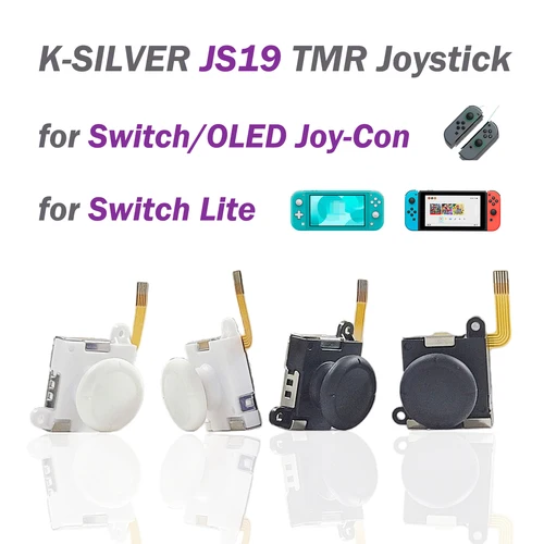 2/4/10 Uds K-SILVER JS19 TMR Joystick electromagnético para interruptor/NS OLED JoyCon NS Lite reemplazo 3D analógico blanco ThumbStick
