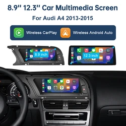 8.9 Inch Multimedia Display For Audi A4 S4 B8 2013-2015 Airplay Miracast Function Touch Screen Wireless Carplay Android Auto