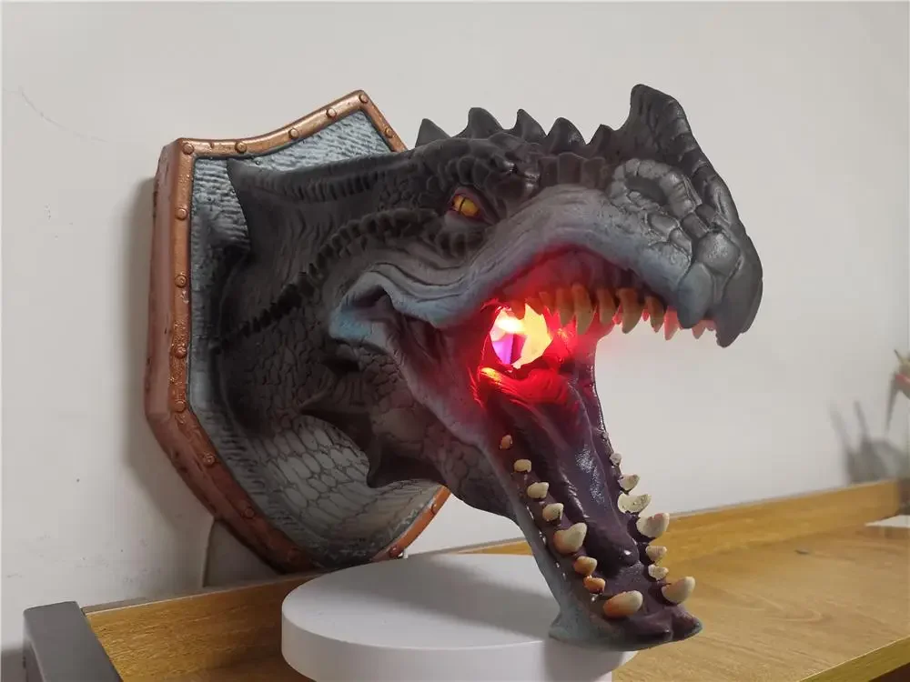 Scary Dinosaur Head Wall Pendant Creative Dragon Legend Home Decoration New Year Christmas Party Scene Props Diy Ornaments