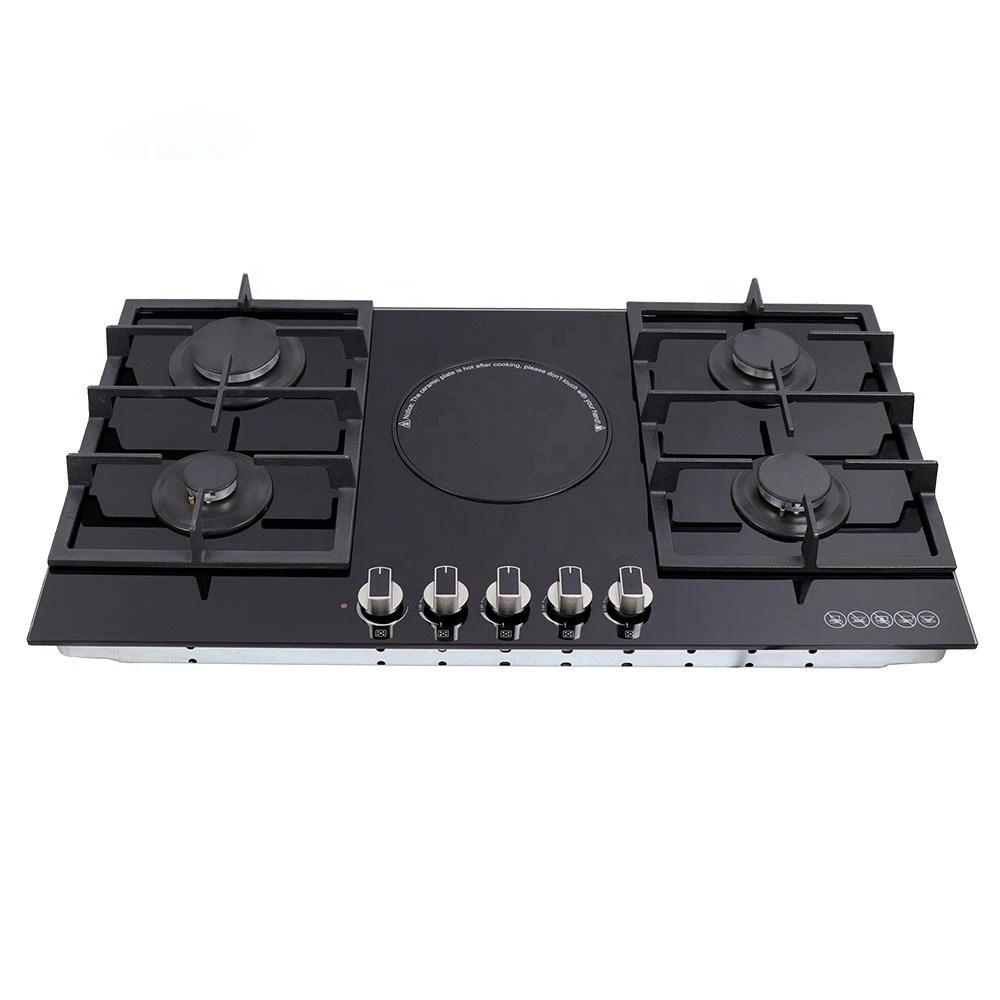 Home Kitchen Multifunction Combined Built in Electric with Gas Hob 90cm Ceramic Glass Gas Cooktops 4 Gas 1 Ceramic Hobs
