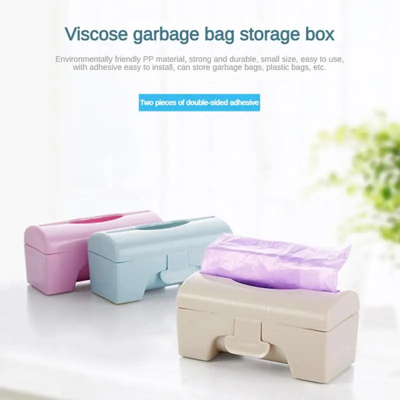 1/2PCS Trash Bags Holder Durable Kitchen Garbage Bag Storage Box Plastic Bag Container Wall-mounted