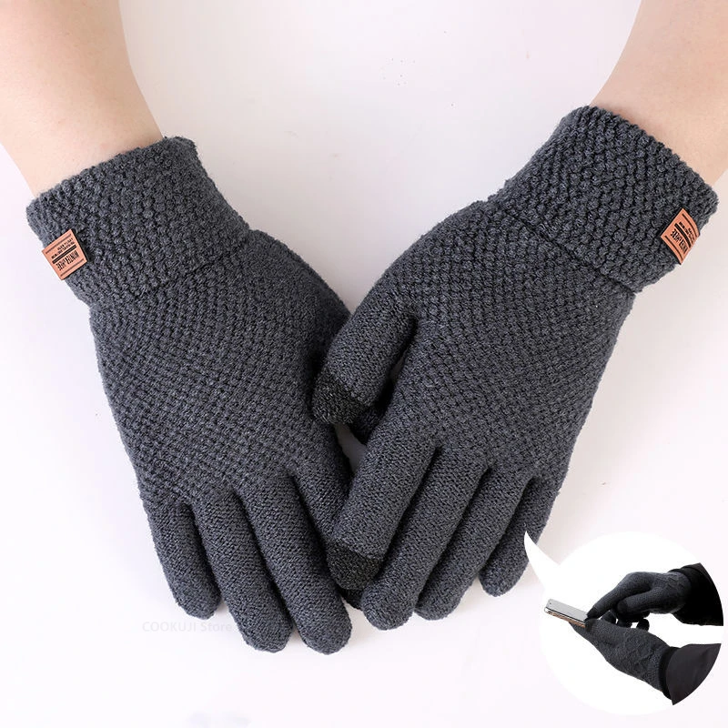 Xiaomi Winter Men Knitted Gloves Touchscreen High Quality Male Mitten Thicken Warm Wool Cashmere Solid  Business Gloves Autumn