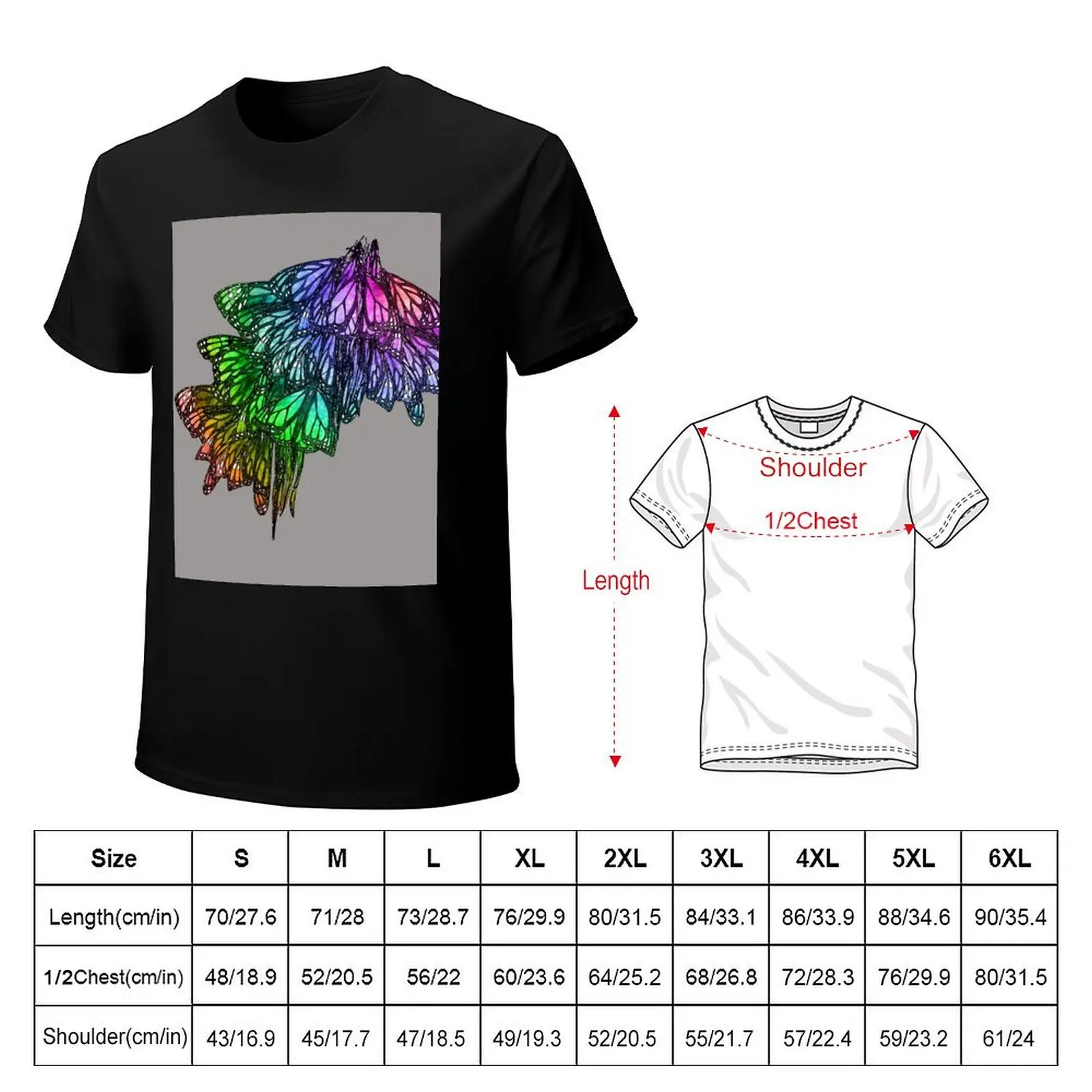 Rainbow Cluster T-Shirt Large Size Soft Cotton T-Shirt