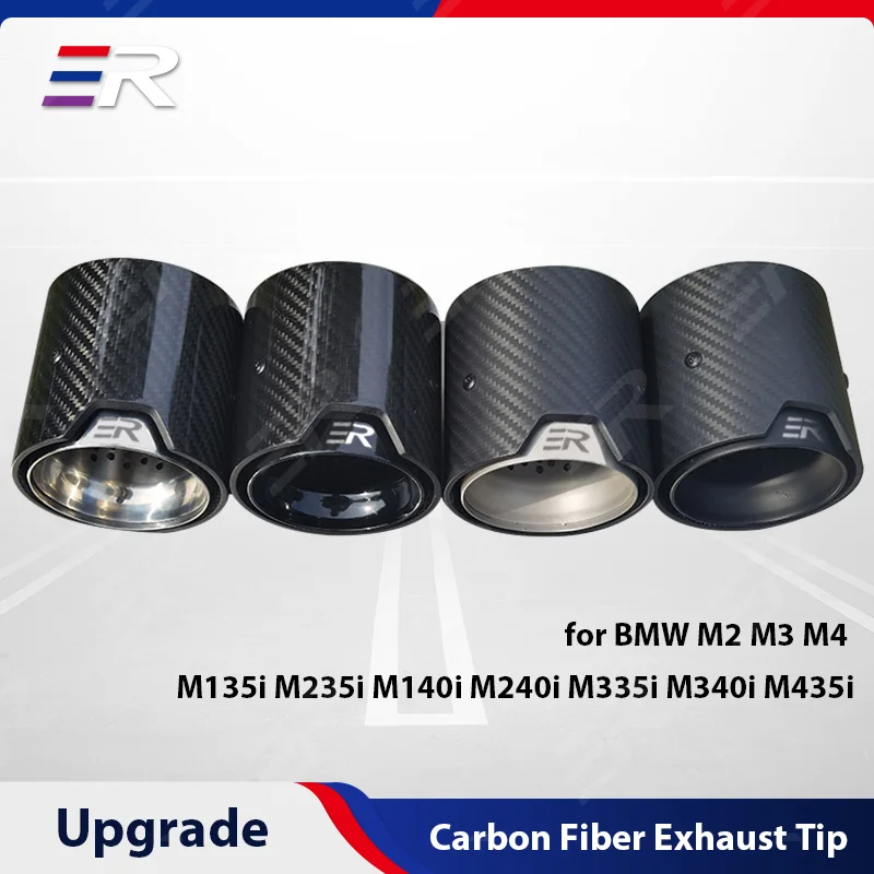 

ER Upgrade Exhaust Tips Carbon Fiber Modified muffler Car Tail Pipe nozzles for BMW M2 M3 M4 M135i M235i M140i M240i M335i M340i