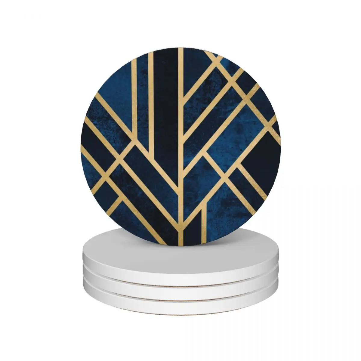 

Art Deco Midnight Ceramic Coasters (Set of 4) set for drinks anti slip Coasters