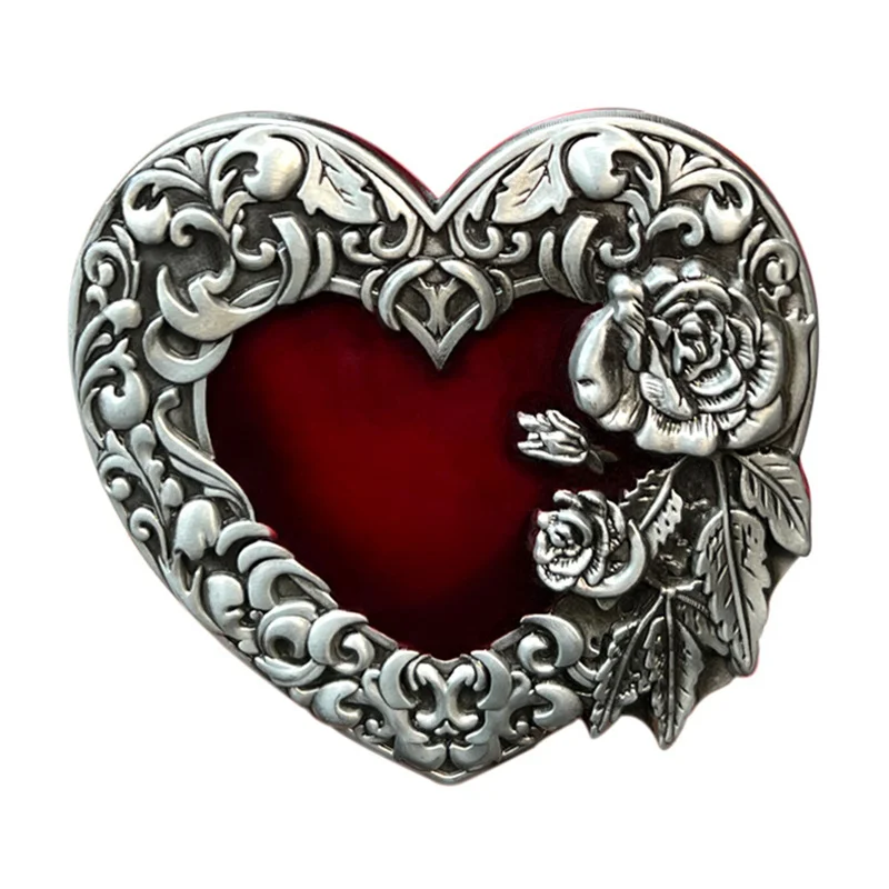 Punk Retro Love Rose smooth buckle metal belt buckle head big plate buckle belt accessories