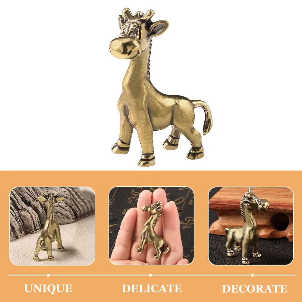 

Vintage Brass Giraffe Ornament Fine Workmanship Metal Animal Sculpture for Living Room Bedroom Shop Cafe Decor Unique Gift