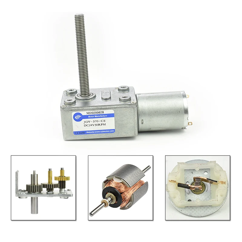 4632-370 12V Volt DC Schneckengetriebe M6 Schraube Schaftlänge 50MM 3V6V24V Schneckengetriebemotoren Umgekehrter Untersetzungsmotor Selbstverriegelung