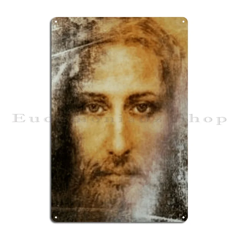 Jesus Christ Reconstruction Of The Face From The Shroud Of Turin Metal Signs Custom Funny Mural Bar Living Room Tin Sign Poster