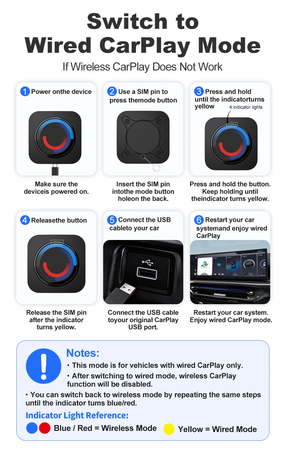 X-YUNS Carplay Adapter Kabellos 2026 AI Box Wireless CarPlay für BMW ID7 ID8 ID9 Android 16 Smart Carplay Adapter Android Auto – Detail 2