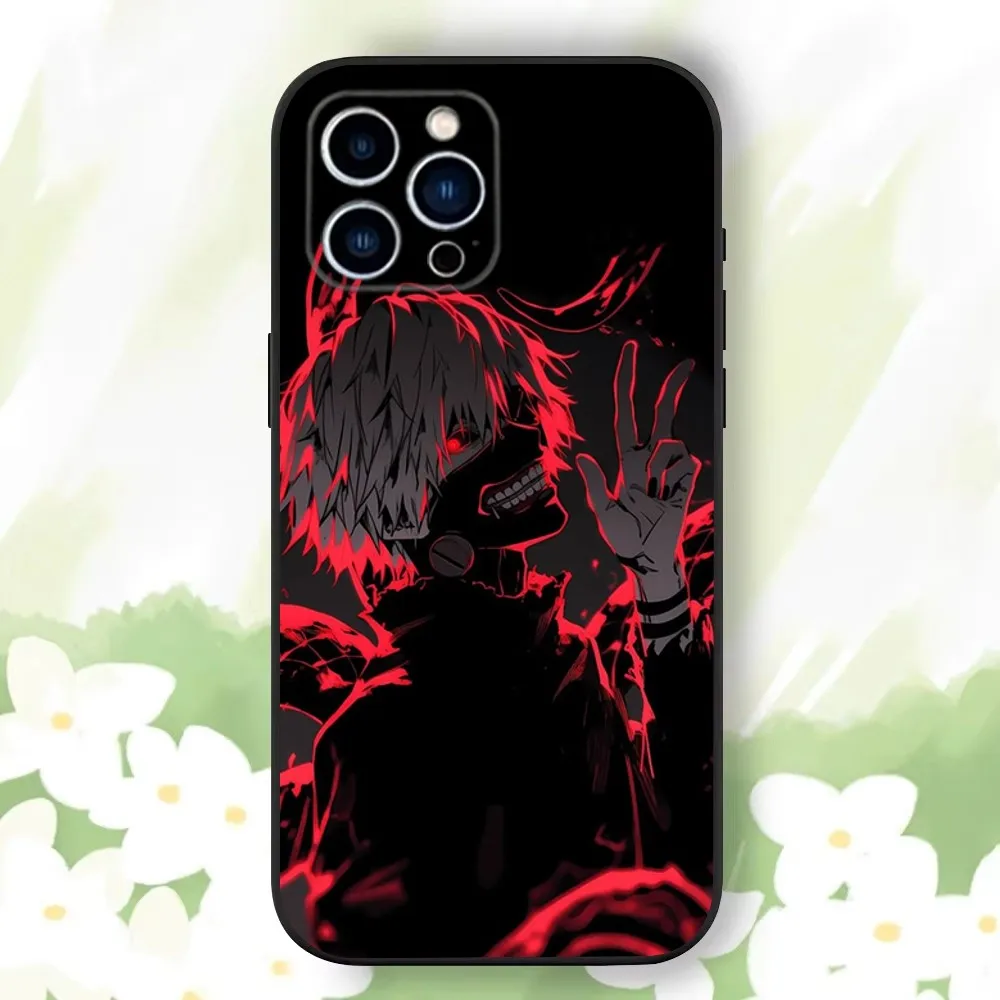 Anime Kens K-Kaneki M-Manga Phone Case For iPhone 16,15,14,13,12,11 Plus,Pro Max,XS,X,XR,SE,Mini,8,7，Soft Silicone Black Cover