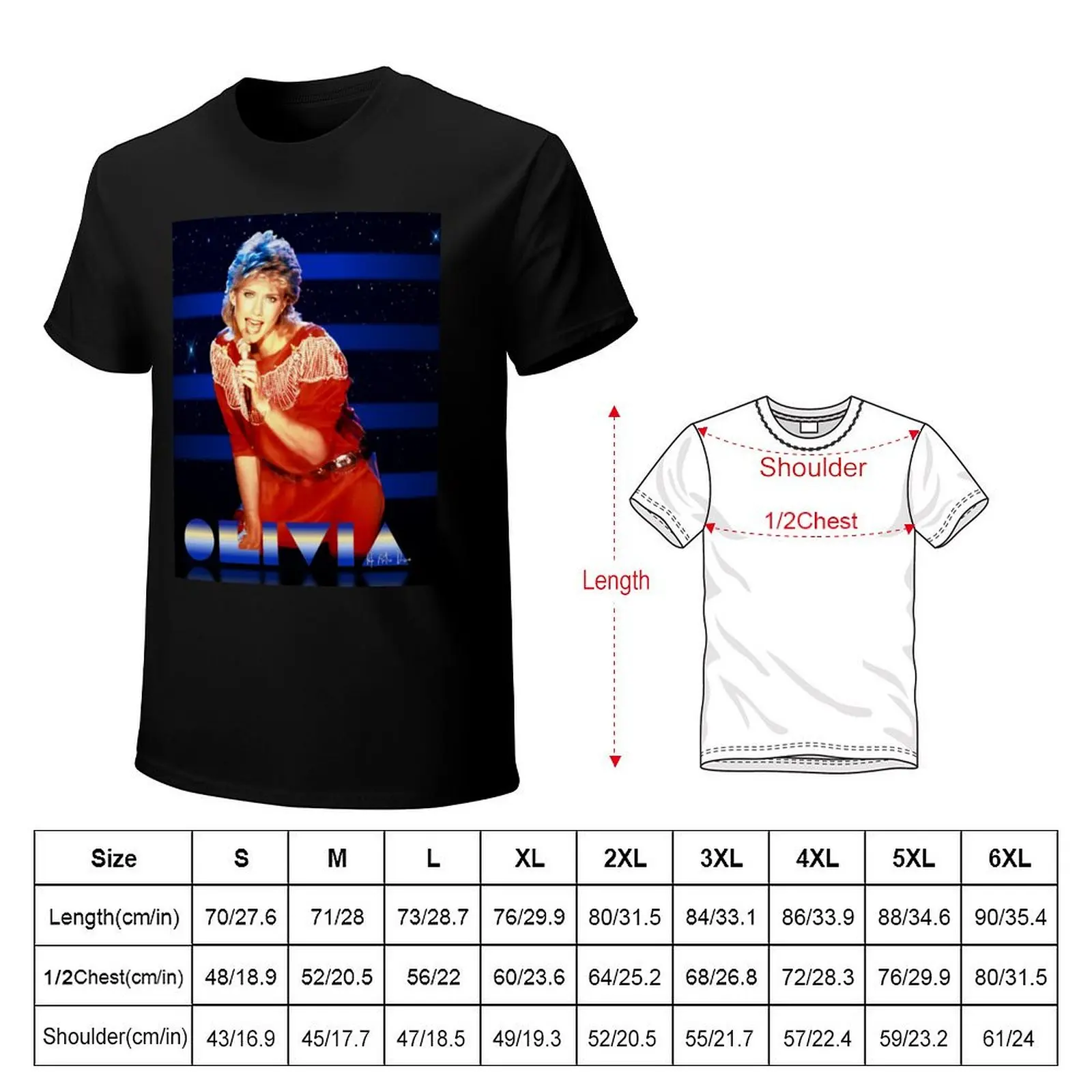 Olivia Newton-John Number One in the 1980s Designed by PopRetroDisco T-Shirt graphic t shirts for man T-Shirt