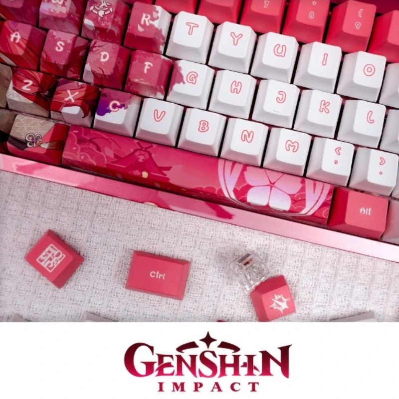 Genshin Impact Keycaps Personalized Customization Yae Miko Mechanical Keyboard Keycaps Anime PBT 108 Keys Cherry Profile Keycaps