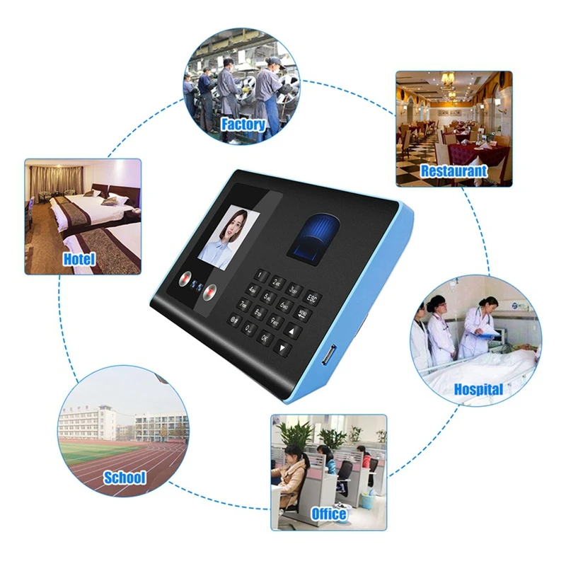 Smart Attendance Machine Face Fingerprint Password Checking-In Recorder For Employees Voice Prompt