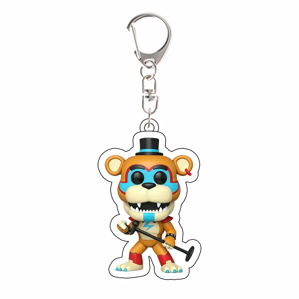 for FNAF Game Montgomery Gator Roxanne Wolf Glamrock Chica Freddy Acrylic Keychain Backpack Accessories Exquisite Festival Gift