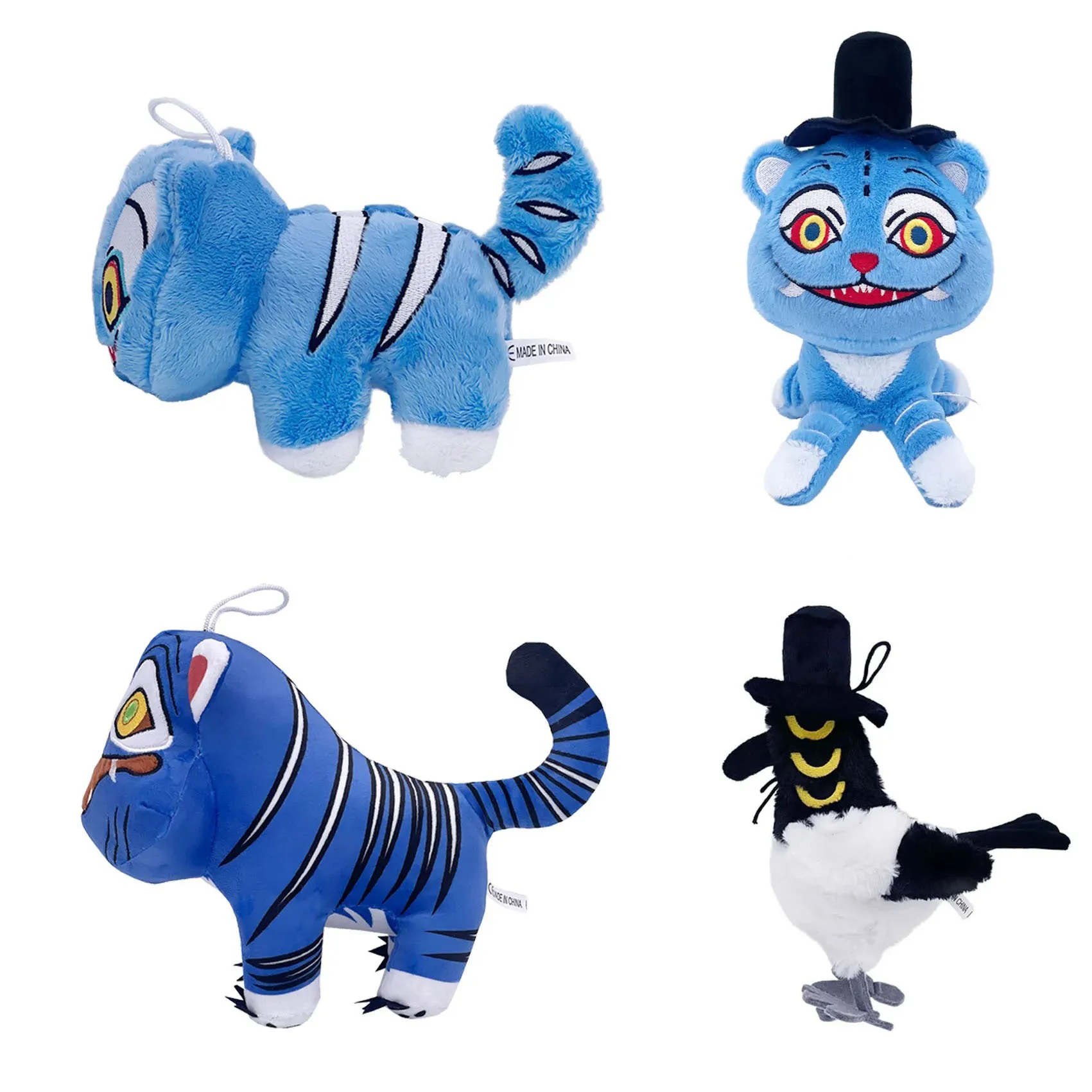 

2025 New Kpop Devil Hunter Plush Cute Purple Tiger Black Hat Magpie and Eye Monster Hunting Girl Group Fill as Fan Gift