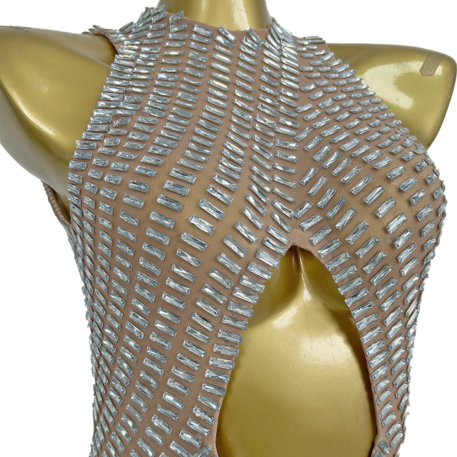 Elegante sem mangas cortar vestidos de festa strass night club baile vestido longo feminino até o chão formal cocktail vestido de noite