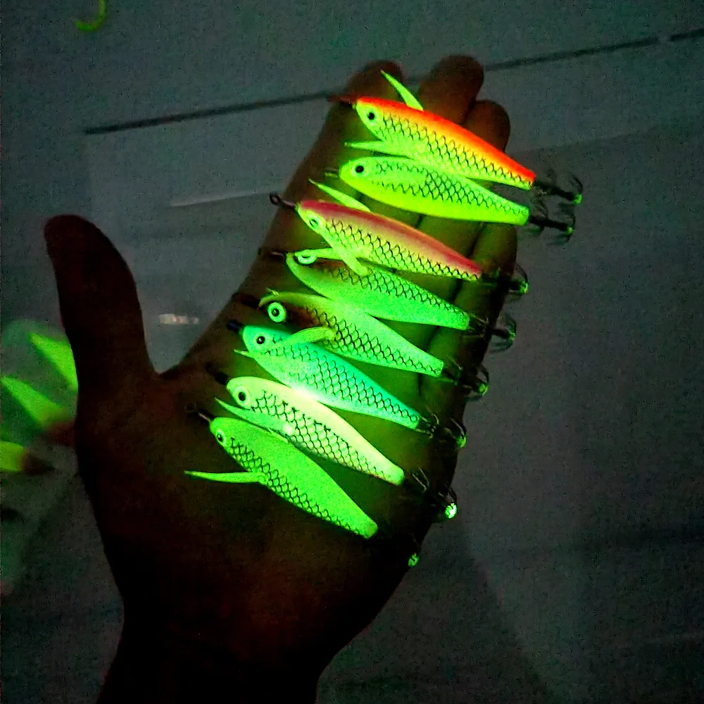 8 سنتيمتر/5.6 جرام توهج خطاف صيد على شكل سمكة المياه المالحة الصيد الطعم الاصطناعي البيض الخشب الروبيان السحر الصيد البحري الأخطبوط الحبار إغراء