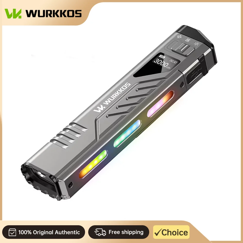 Wurkkos TD11 RGB lampe de poche tactique 3000 Lumens Rechargeable Portable auto-défense lampe de poche interrupteur arrière pour usage extérieur