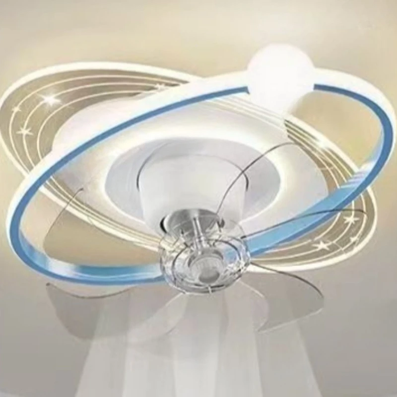 Nordic Cream Style Acrylic Ceiling Fan Lights for Bedroom Children Room Designer Lighting Ceiling Chandeliers Glossy Luminaires