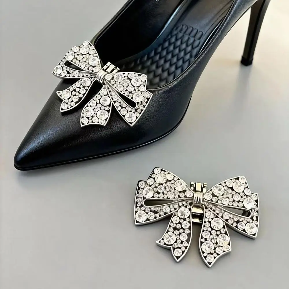

1 шт., блестящие зажимы для обуви со стразами, свадебная обувь для невесты, украшение для обуви с кристаллами, подвески для обуви на высоком каблуке, банты, украшение для жемчужной обуви