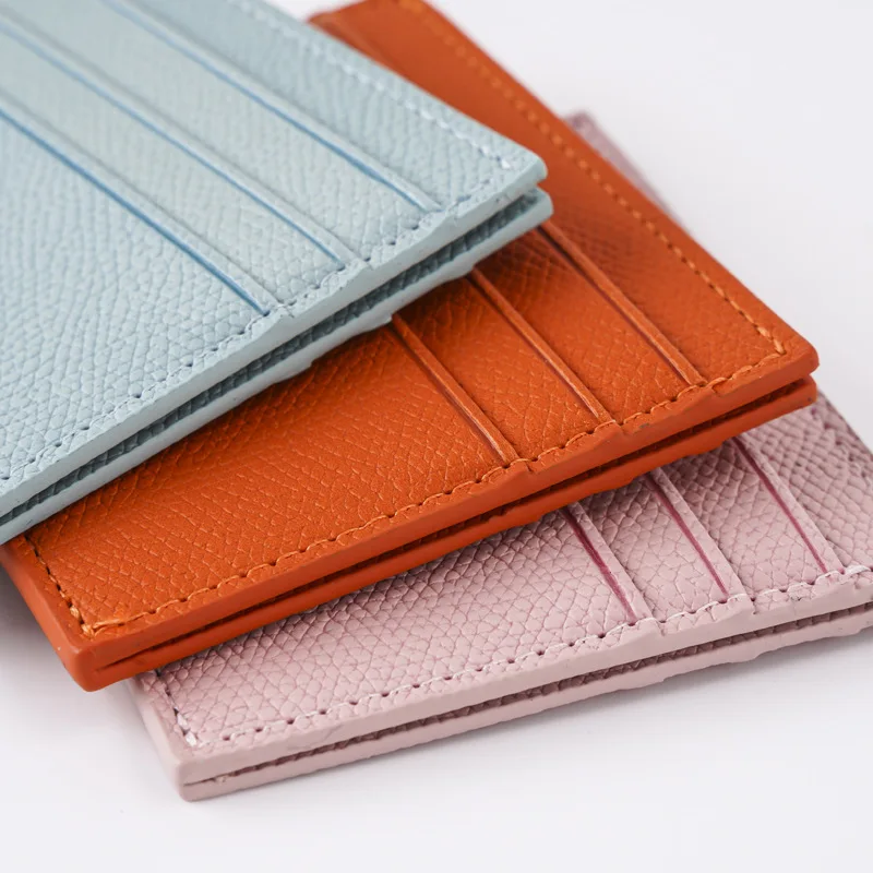 

Slim Card Wallet PU Leather Multi Slot Credit Card Holder Candy Color for Women Men
