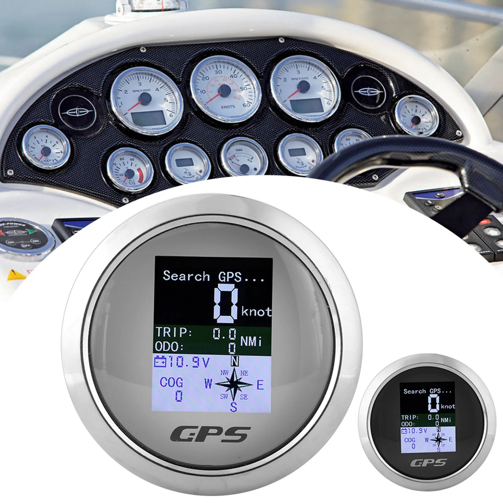 85mm Speedometer GPS Car Boat Engineer Stainless Waterproofing Digital Gauges