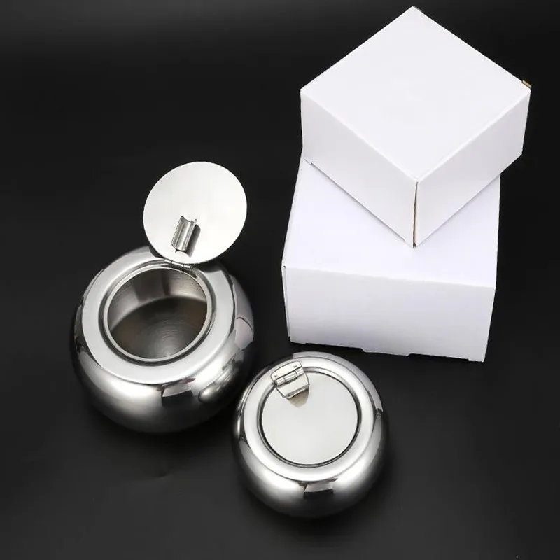 Stainless Steel Drum Ashtray with Head, Creative Ashtray, Fashionable Bar Products, Sealable Personality